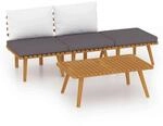 vidaXL 4-tlg Garten-Lounge-Set mit Kissen Massivholz Akazie Modell 7
