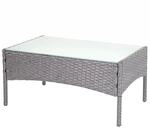 MCW Poly-Rattan Gartentisch Hamar Grau