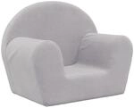 vidaXL Kindersofa Hellgrau Weich Pl&uuml;sch 356981