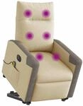 vidaXL Elektrischer Massagesessel mit Aufstehhilfe Creme Stoff 3324108