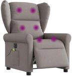 vidaXL Massagesessel Elektrisch Taupe Stoff 3303371