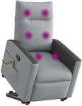 vidaXL Massagesessel mit Aufstehhilfe Hellgrau Stoff 3324059