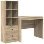 vidaXL Schreibtisch mit Schubladen 2-Tlg Sonoma-Eiche 3337363