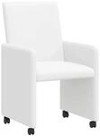 vidaXL Esszimmerst&uuml;hle mit Rollen 2 Stk Wei&szlig; 57 x 66 x 94 cm 42017824