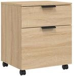 vidaXL Mobiler Aktenschrank mit Rollen Sonoma-Eiche 45x38x54 cm