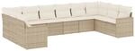 vidaXL 10-Tlg Garten-Sofagarnitur mit Kissen Beige Poly Rattan 3251805