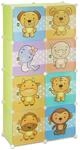Relaxdays Kinderregal Kunststoff Metall Hellgr&uuml;n Stecksystem 145 cm x 74 cm x 36,5