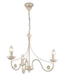 Licht-Erlebnisse Kronleuchter 3-Flammig 45 cm Breit Wei&szlig; F&uuml;r E14
