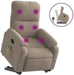 vidaXL Massagesessel mit Aufstehhilfe Taupe Mikrofasergewebe