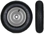 Relaxdays Schubkarrenrad Stahl Schwarz Grau Luftbereift mit Adaptern 39 cm x 9 cm