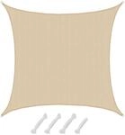AMANKA HDPE Sonnensegel Wasserdurchl&auml;ssig - 6 x 6 m Viereckig Beige