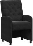 vidaXL Esszimmerst&uuml;hle mit Rollen 2 Stk Schwarz 58 x 67 x 97 cm Samt 42017871