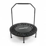 Relaxdays Trampolin mit Haltestange Stahl Kunststoff Nylon Schwarz Klappbar