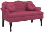 vidaXL Sitzbank mit Kissen Weinrot 120,5x65x75 cm Samt 372144