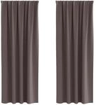 vidaXL Verdunkelungs-Vorh&auml;nge mit Ringen Dunkelbraun Polyester 4107446