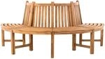 DELUKE Baumbank VEGAD Holz Teak 200x100x90cm Halbrunde Sitzbank Mit Lehne...
