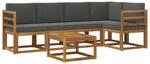 vidaXL Outdoor-Sofagarnitur mit Kissen 6 Stk Natur und Anthrazit 3366415