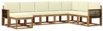 vidaXL Outdoor-Sofagarnitur 8 Stk Natur und Creme Massivholz Akazie 3385451