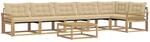 vidaXL Outdoor-Sofagarnitur 7 Stk Wei&szlig; und Beige 79 x 79 x 37 cm 3388759