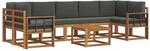 vidaXL Outdoor-Sofagarnitur mit Kissen 8 Stk Natur und Anthrazit 3366160