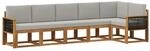 vidaXL Outdoor-Sofagarnitur 6 Stk Natur und Hellgrau Polyester 3385252