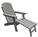 osoltus Canadian Deckchair Adirondack Stuhl Fu&szlig;hocker HDPE Grau