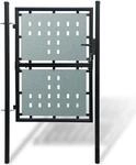vidaXL Zauntor Einzeltor Schwarz 100x250 cm 141689