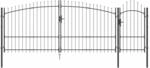 vidaXL Gartentor Schwarz 100 x 400 cm Stahl 42008907