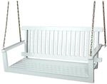 DELUKE Garten-H&auml;ngebank AMELIE 130cm Breit Eukalyptus Wei&szlig; H&auml;ngebank Garten