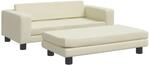 vidaXL Kindersofa mit Hocker Creme 100x50x30 cm Kunstleder 3196415