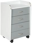 ebuy24 Printi Kommode Rollcontainer 6 Schubladen 4 Rollen inkl 2 mit Stopper Weiss