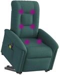vidaXL Elektrischer Massagesessel mit Aufstehhilfe Dunkelgr&uuml;n Stoff 3303290