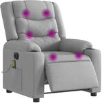 vidaXL Massagesessel Elektrisch Hellgrau Stoff 3206570