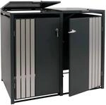 MCW 2er-M&uuml;lltonnenverkleidung O67 Anthrazit Edelstahl 122x132x84cm