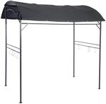 Relaxdays Grillpavillon Stahl Anthrazit Wasserabweisend Pulverbeschichtet mit 8 Haken