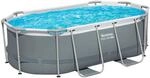 Bestway Steel Pro MAX Solo Pool ohne Zubeh&ouml;r 305 x 200 x 84 cm Grau Oval