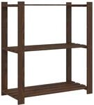 vidaXL Lagerregal mit 3 B&ouml;den Braun 80x38x90 cm Massivholz Kiefer 373397