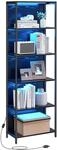 Songmics B&uuml;cherregal Barnet mit LED-Beleuchtung 6 Ebenen Schwarz