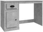 vidaXL Schreibtisch mit Schublade Betongrau 115x50x75 cm Holzwerkstoff 816476