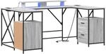 vidaXL Schreibtisch Grau Sonoma 182 x 101 x 87,5 cm Holzwerkstoff 3376139