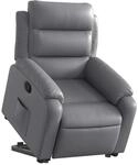 vidaXL Relaxsessel mit Aufstehhilfe Grau Kunstleder 3205045