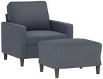 vidaXL Sessel mit Hocker Dunkelgrau 60 cm Samt 3201046