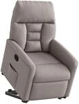 vidaXL Relaxsessel mit Aufstehhilfe Taupe Stoff 3303039