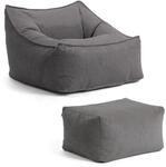 mokebo Sitzsack Sessel mit Hocker aus Cord Der L&uuml;mmel XXL Sitzsack Cord Sessel...