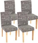 MCW Esszimmerstuhl Littau Schrift 4er-Set Textil mit Schriftzug Grau Helle Beine