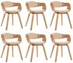 vidaXL Esszimmerst&uuml;hle 6 Stk Bugholz und Kunstleder 3054817
