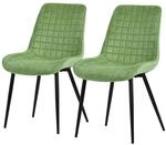 ML-Design Esszimmerst&uuml;hle 2Er Set Salbei Sitzfl&auml;che aus Samt mit R&uuml;ckenlehne