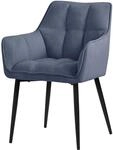 ML-Design Esszimmerst&uuml;hle aus Frotteestoff Blau mit Dickem Gepolsterter Sit