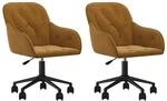 vidaXL Esszimmerst&uuml;hle 2 Stk Drehbar Braun Samt 3103429