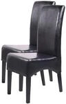 MCW Esszimmerstuhl Crotone 2er-Set Leder Schwarz Dunkle Beine